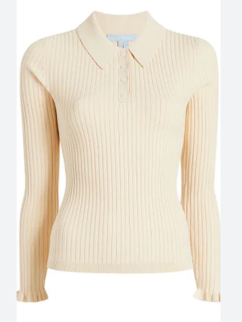 Hill House Cream Ribbed Polo Jenny Top Size XS